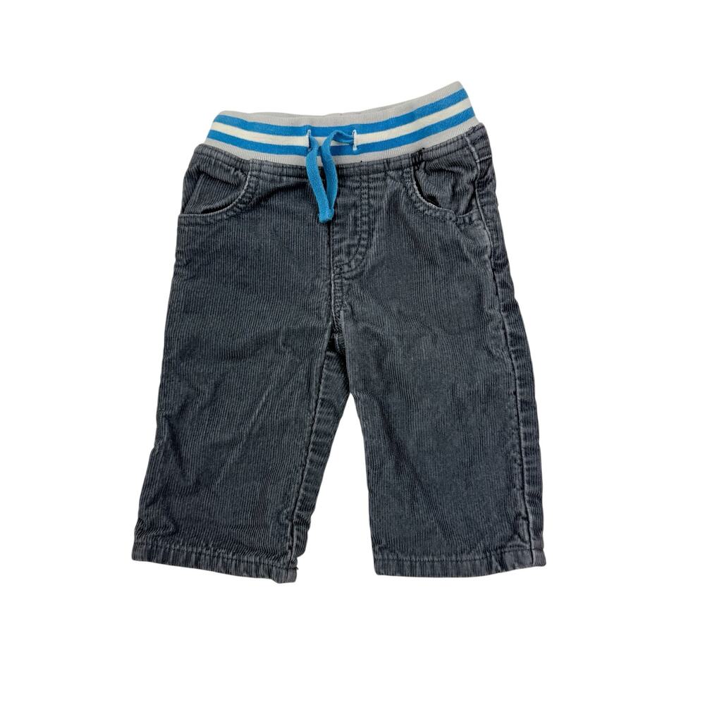 Baby Boden Gray Lined Corduroy Pants, 3/6m
